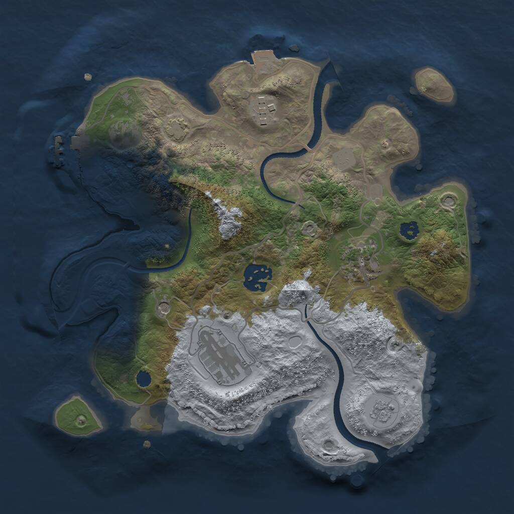 Rust Map: Procedural Map, Size: 2700, Seed: 1780920087, 9 Monuments