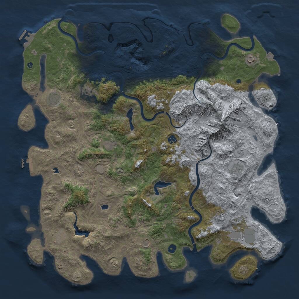 Rust Map: Procedural Map, Size: 5250, Seed: 1749783781, 17 Monuments
