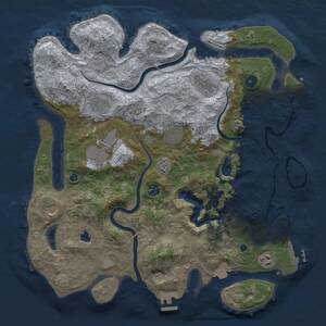 Thumbnail Rust Map: Procedural Map, Size: 4000, Seed: 2073525905, 14 Monuments