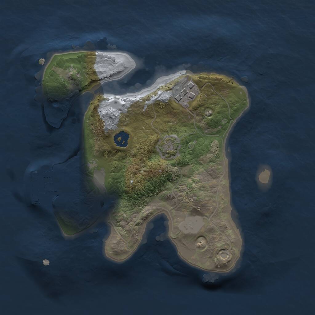 Rust Map: Procedural Map, Size: 2000, Seed: 1236320683, 4 Monuments