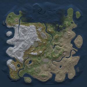 Thumbnail Rust Map: Procedural Map, Size: 4300, Seed: 1406906273, 17 Monuments