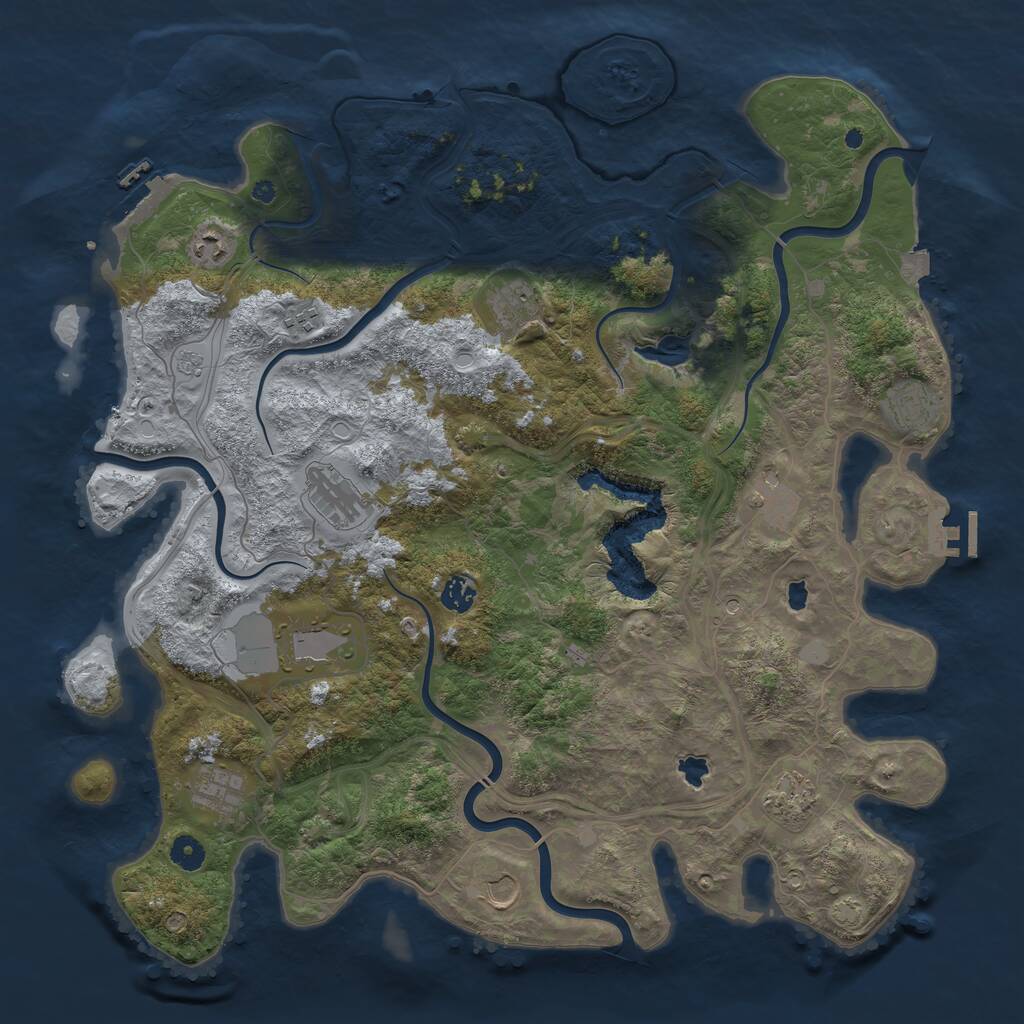 Rust Map: Procedural Map, Size: 4500, Seed: 54324177, 17 Monuments