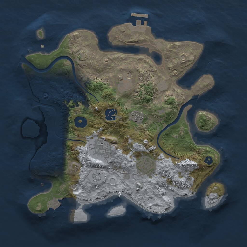 Rust Map: Procedural Map, Size: 3000, Seed: 724200046, 10 Monuments