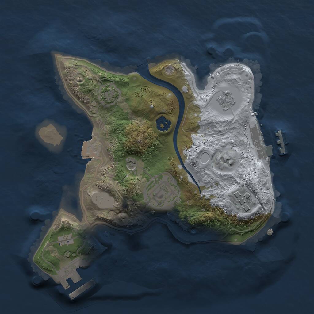 Rust Map: Procedural Map, Size: 2100, Seed: 1438801903, 8 Monuments