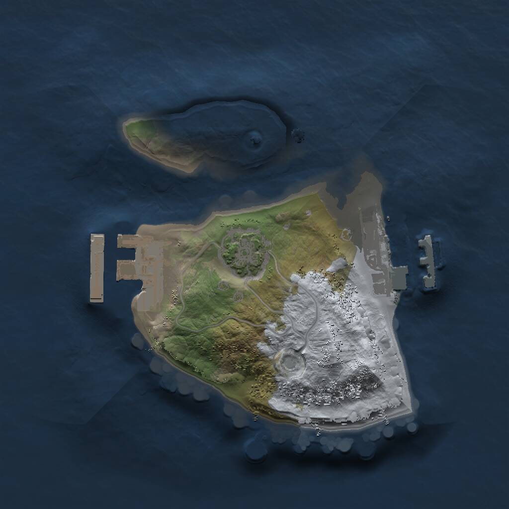 Rust Map: Procedural Map, Size: 1500, Seed: 847291, 4 Monuments