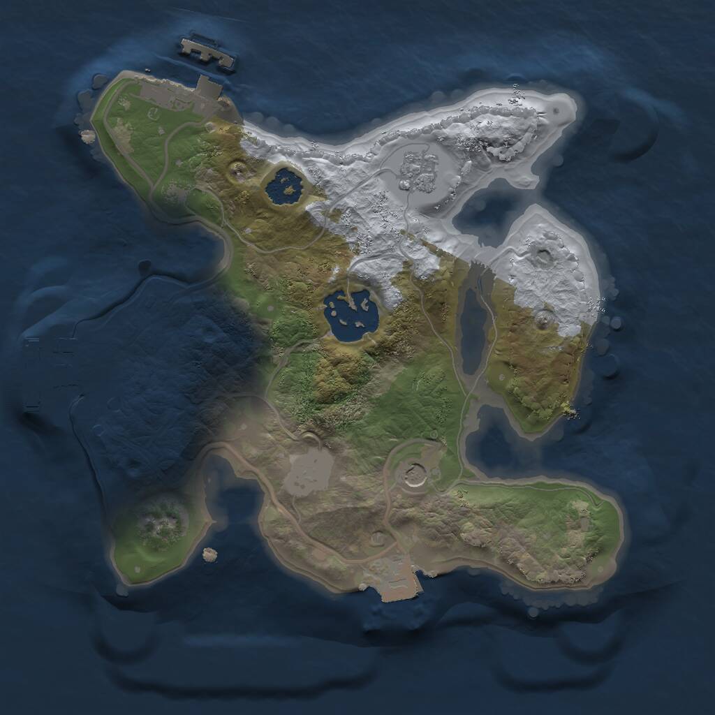 Rust Map: Procedural Map, Size: 2000, Seed: 1564, 6 Monuments