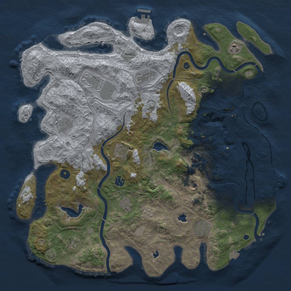 Rust Map: Procedural Map, Size: 4500, Seed: 478443036, 17 Monuments