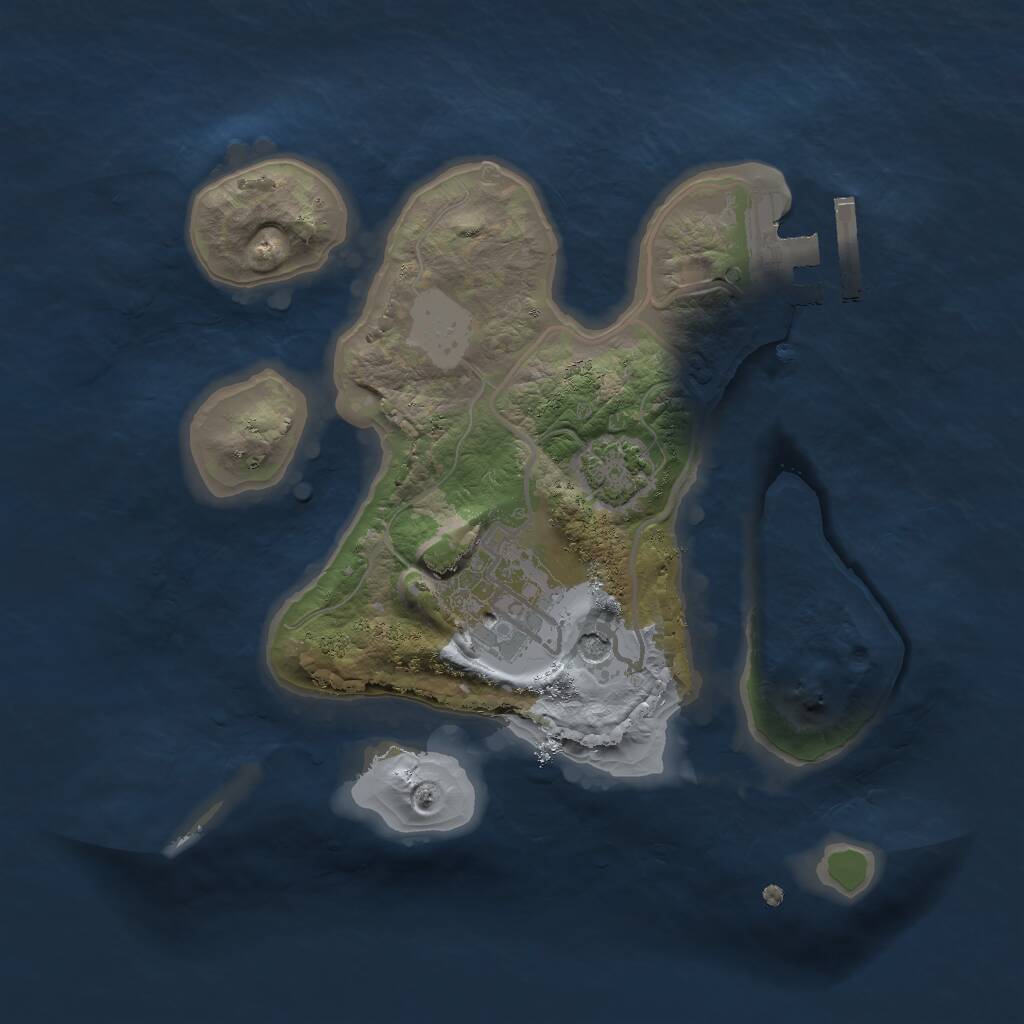 Rust Map: Procedural Map, Size: 2000, Seed: 2047953114, 5 Monuments