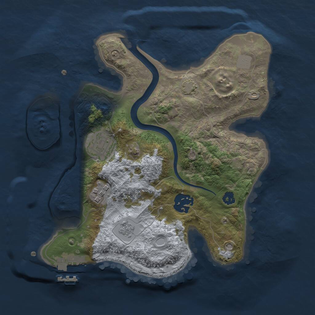 Rust Map: Procedural Map, Size: 2450, Seed: 32344, 7 Monuments
