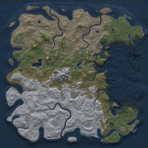 Thumbnail Rust Map: Procedural Map, Size: 6000, Seed: 355333697, 17 Monuments