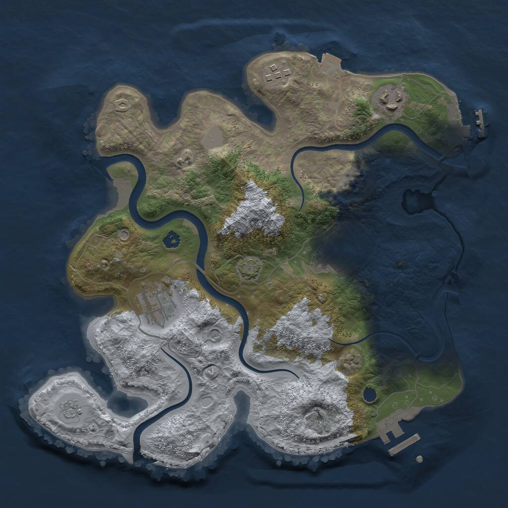 Rust Map: Procedural Map, Size: 3000, Seed: 48862, 10 Monuments