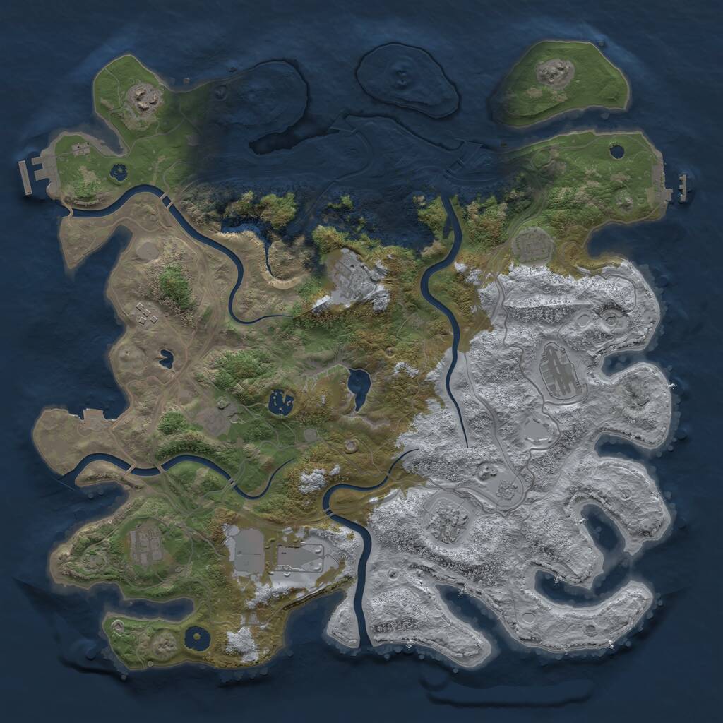 Rust Map: Procedural Map, Size: 4250, Seed: 1156917363, 16 Monuments