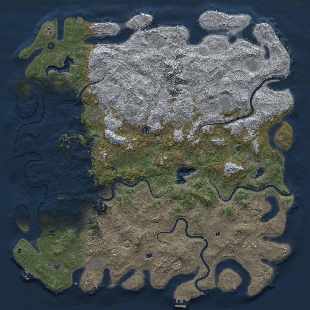 Rust Map: Procedural Map, Size: 6000, Seed: 484190102, 17 Monuments