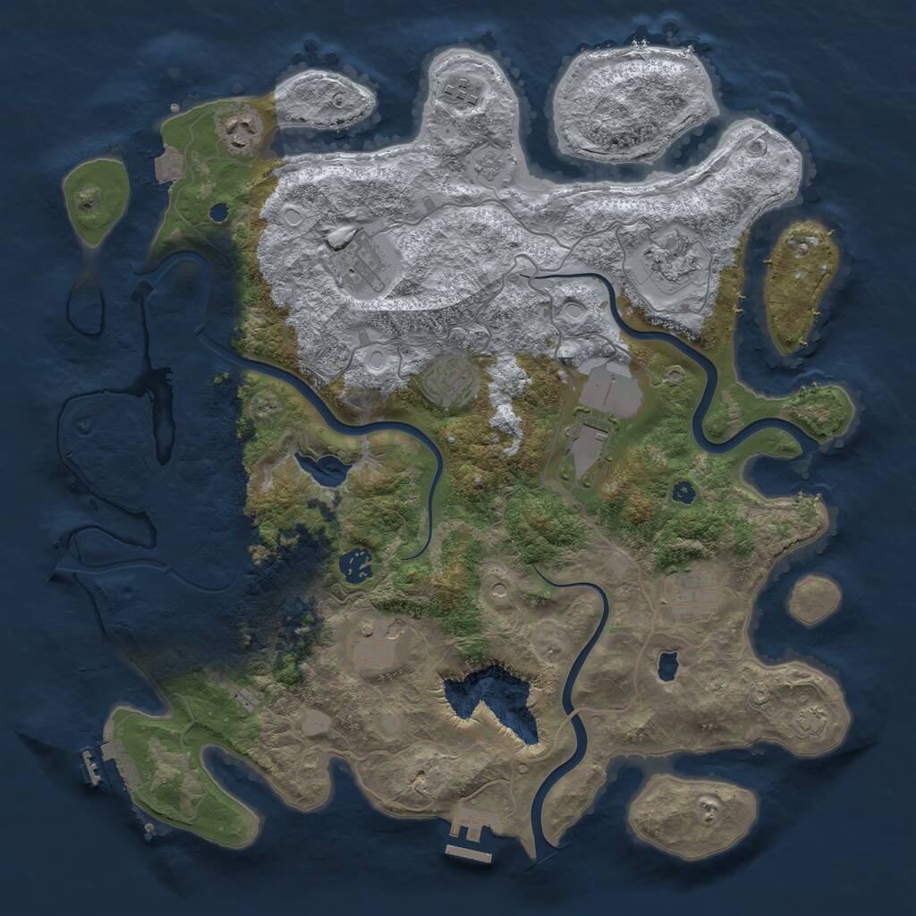 Rust Map: Procedural Map, Size: 4000, Seed: 1966794530, 15 Monuments