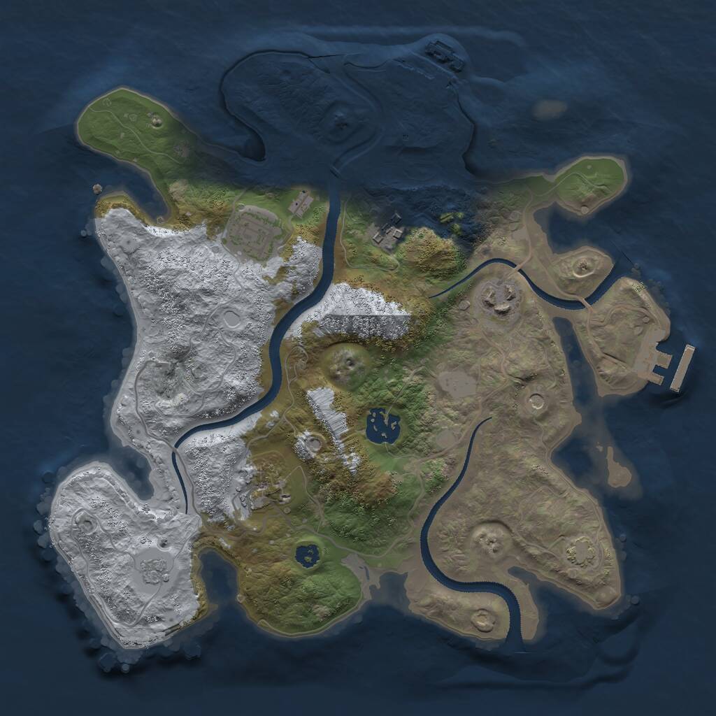 Rust Map: Procedural Map, Size: 3000, Seed: 10782327, 11 Monuments