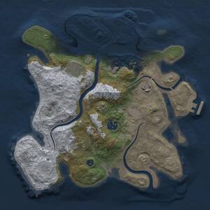 Thumbnail Rust Map: Procedural Map, Size: 3000, Seed: 10782327, 11 Monuments