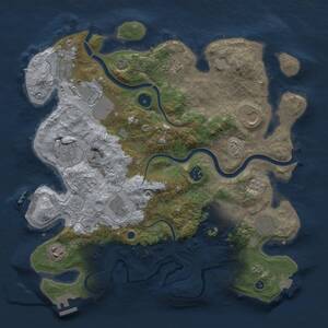 Thumbnail Rust Map: Procedural Map, Size: 3700, Seed: 1084694633, 17 Monuments