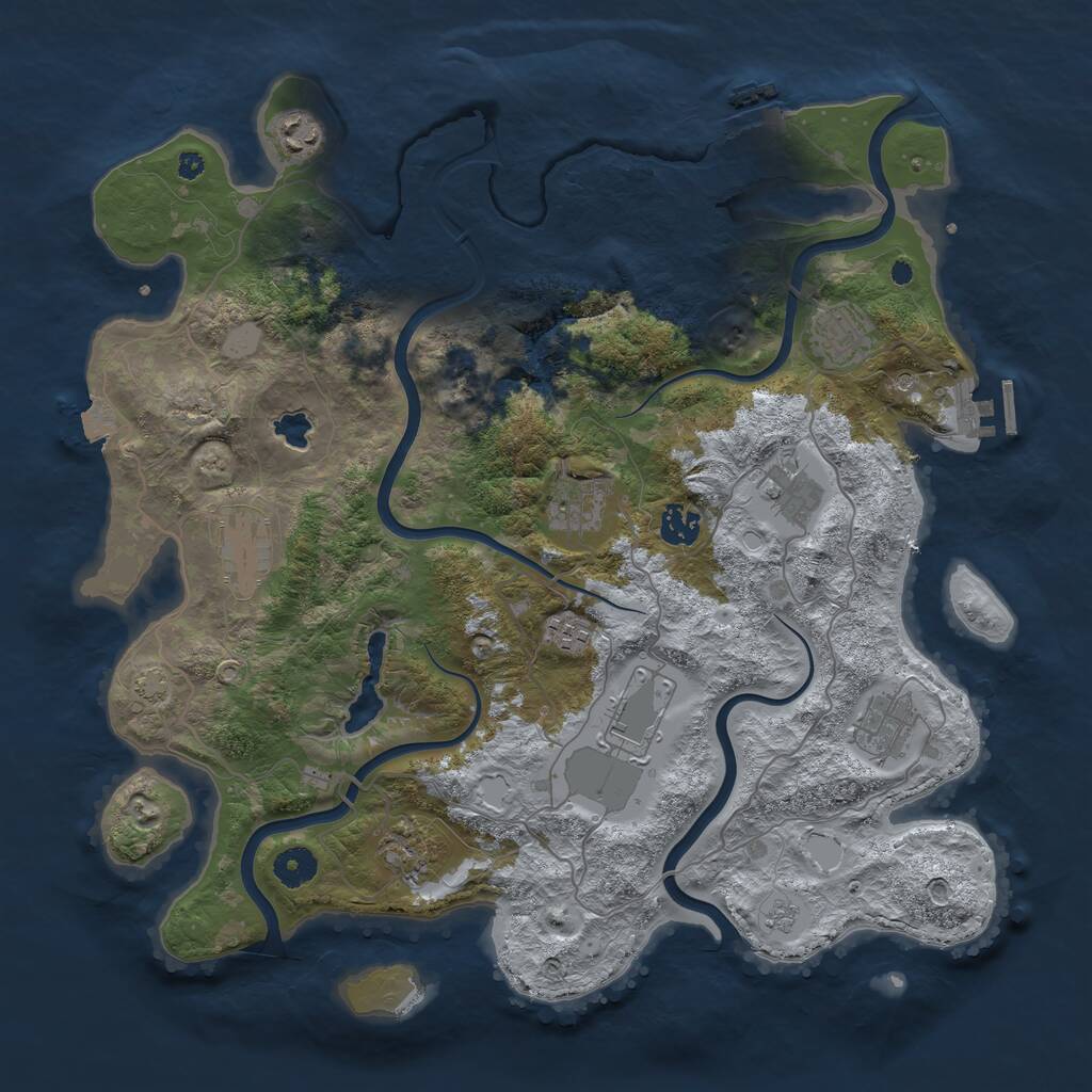 Rust Map: Procedural Map, Size: 4001, Seed: 481978, 16 Monuments