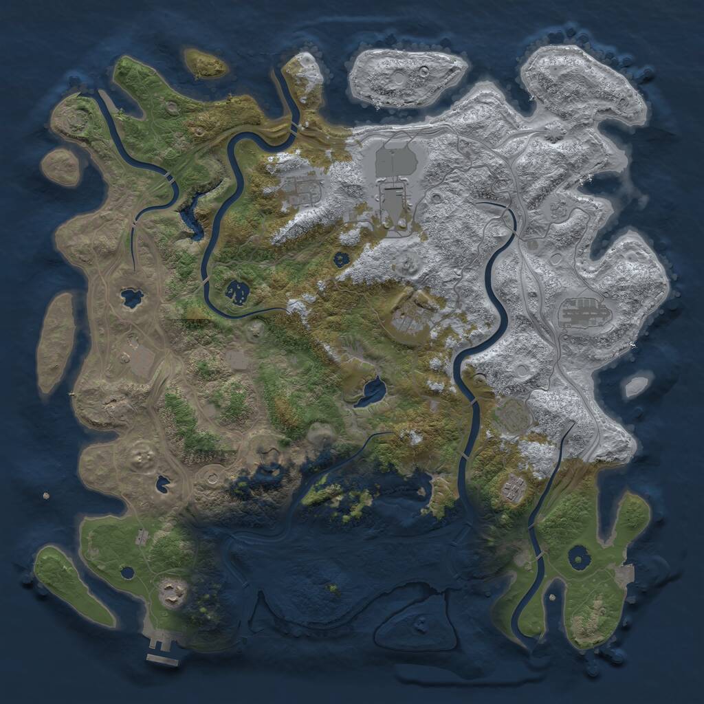 Rust Map: Procedural Map, Size: 4500, Seed: 1412347486, 15 Monuments