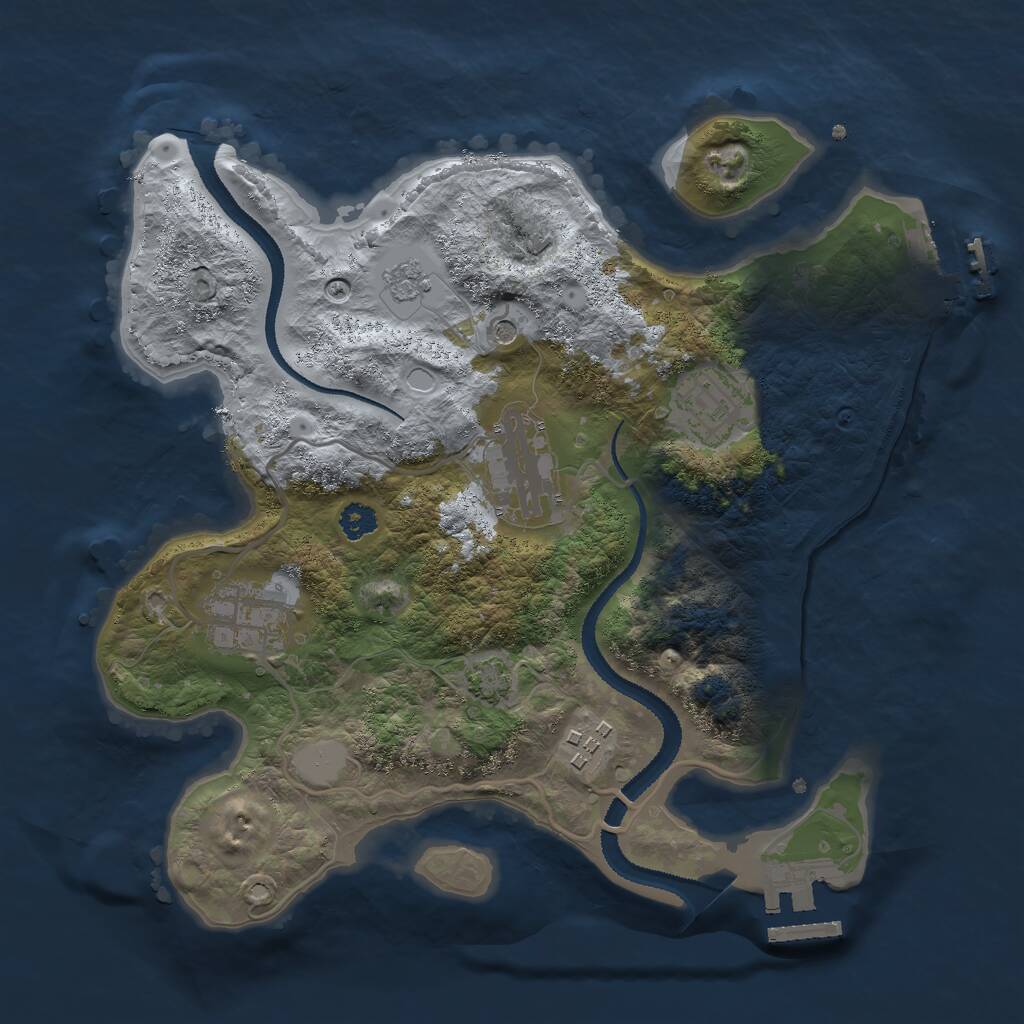 Rust Map: Procedural Map, Size: 2800, Seed: 308599497, 10 Monuments