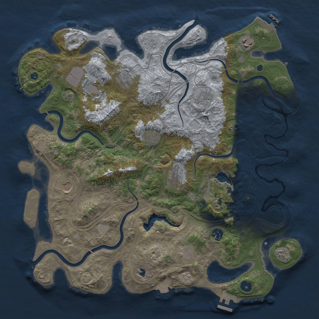 Rust Map: Procedural Map, Size: 4250, Seed: 995523042, 16 Monuments