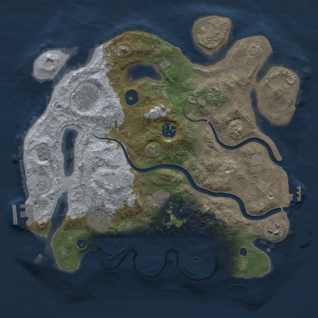 Rust Map: Procedural Map, Size: 3300, Seed: 46570, 13 Monuments