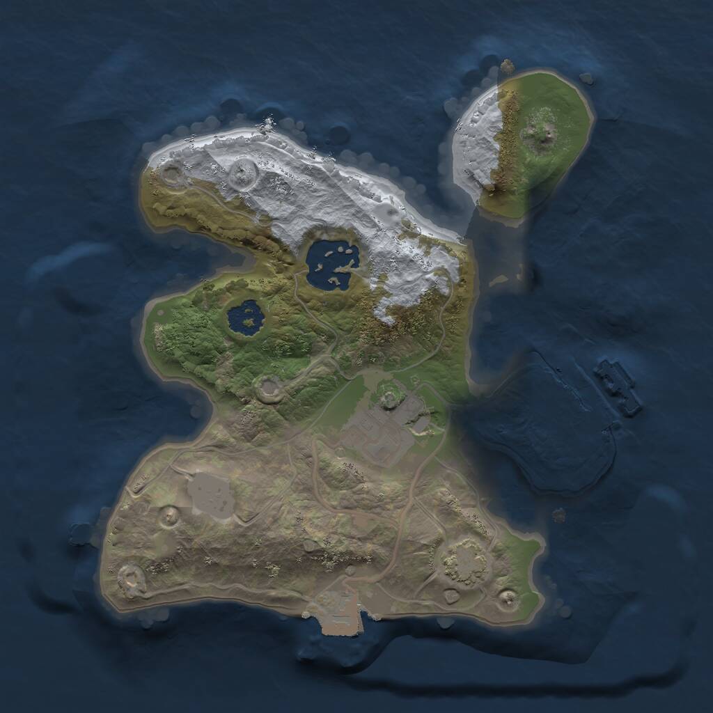 Rust Map: Procedural Map, Size: 2000, Seed: 1898826332, 5 Monuments