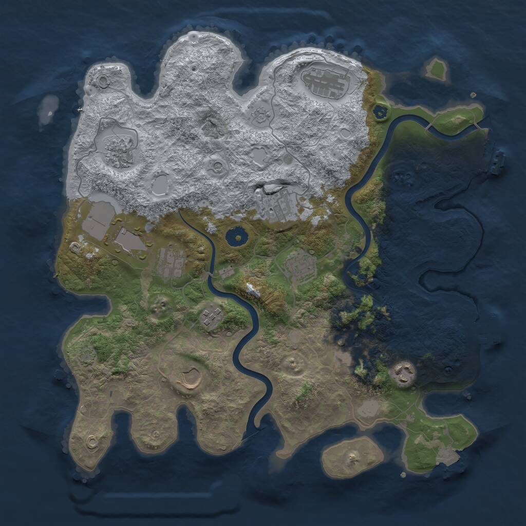 Rust Map: Procedural Map, Size: 3750, Seed: 1431309101, 16 Monuments