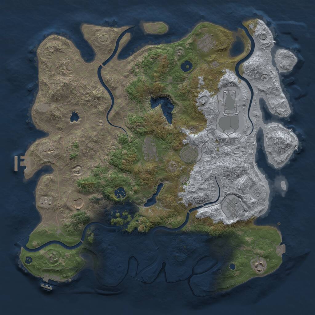 Rust Map: Procedural Map, Size: 4200, Seed: 746382764, 16 Monuments