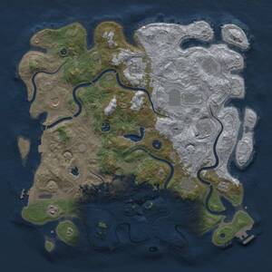 Thumbnail Rust Map: Procedural Map, Size: 4300, Seed: 1713185111, 16 Monuments