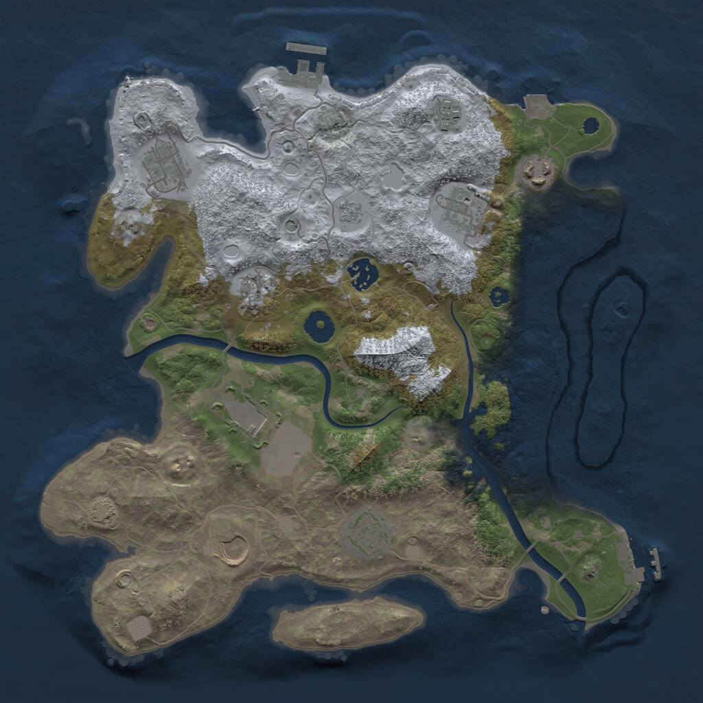 Rust Map: Procedural Map, Size: 3500, Seed: 578832335, 15 Monuments