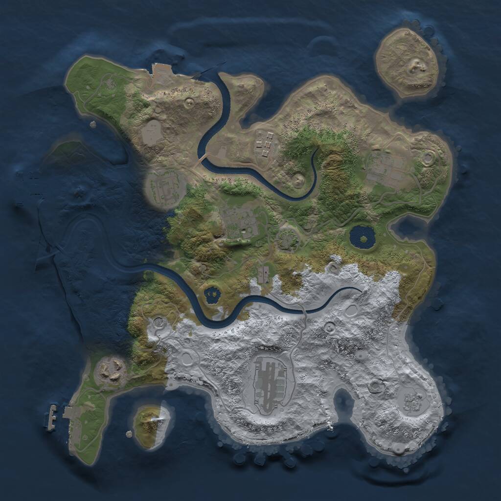 Rust Map: Procedural Map, Size: 2985, Seed: 49895, 12 Monuments