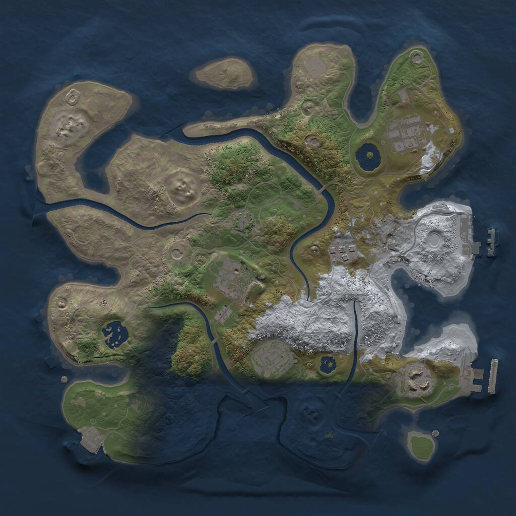 Rust Map: Procedural Map, Size: 3000, Seed: 677723995, 11 Monuments