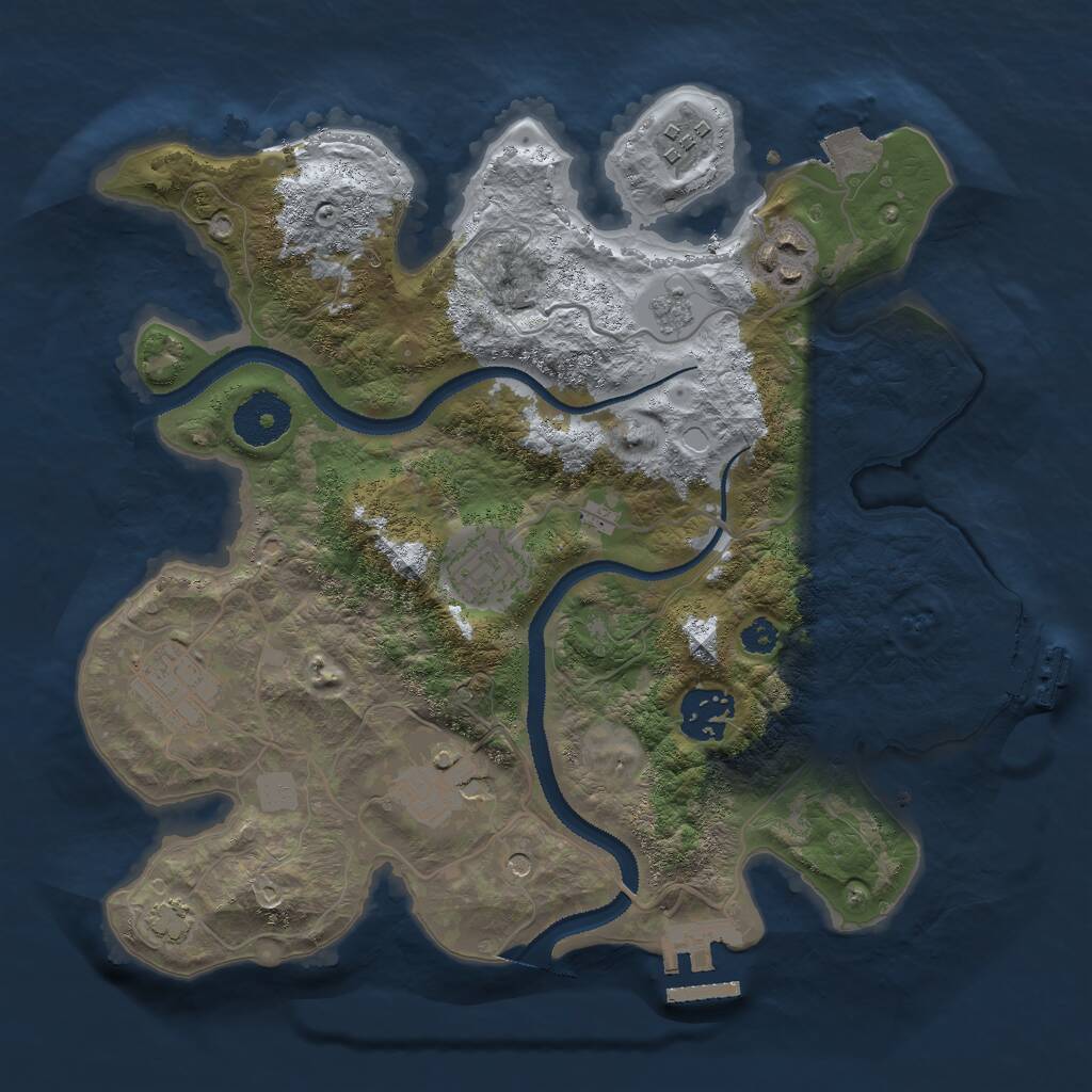 Rust Map: Procedural Map, Size: 3000, Seed: 72312, 12 Monuments