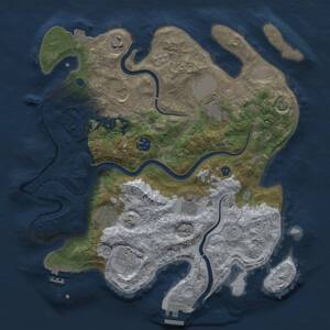 Thumbnail Rust Map: Procedural Map, Size: 3500, Seed: 392723826, 14 Monuments