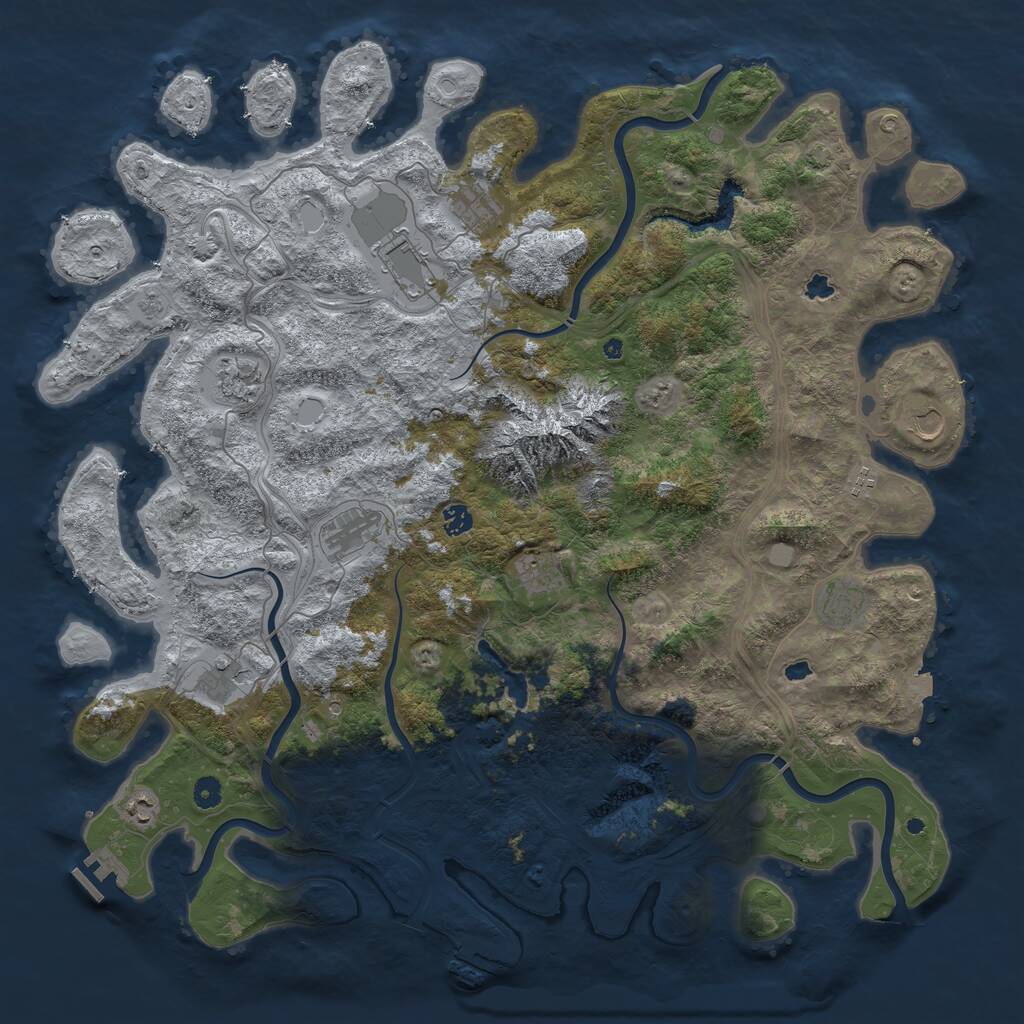 Rust Map: Procedural Map, Size: 5000, Seed: 555190369, 17 Monuments