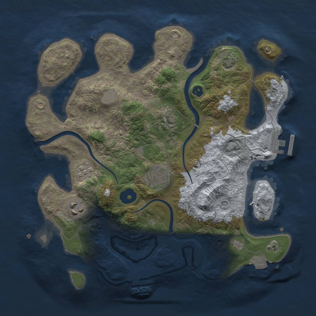 Rust Map: Procedural Map, Size: 3000, Seed: 1548614670, 9 Monuments