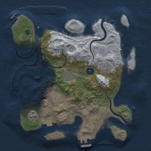 Thumbnail Rust Map: Procedural Map, Size: 3000, Seed: 14966, 11 Monuments