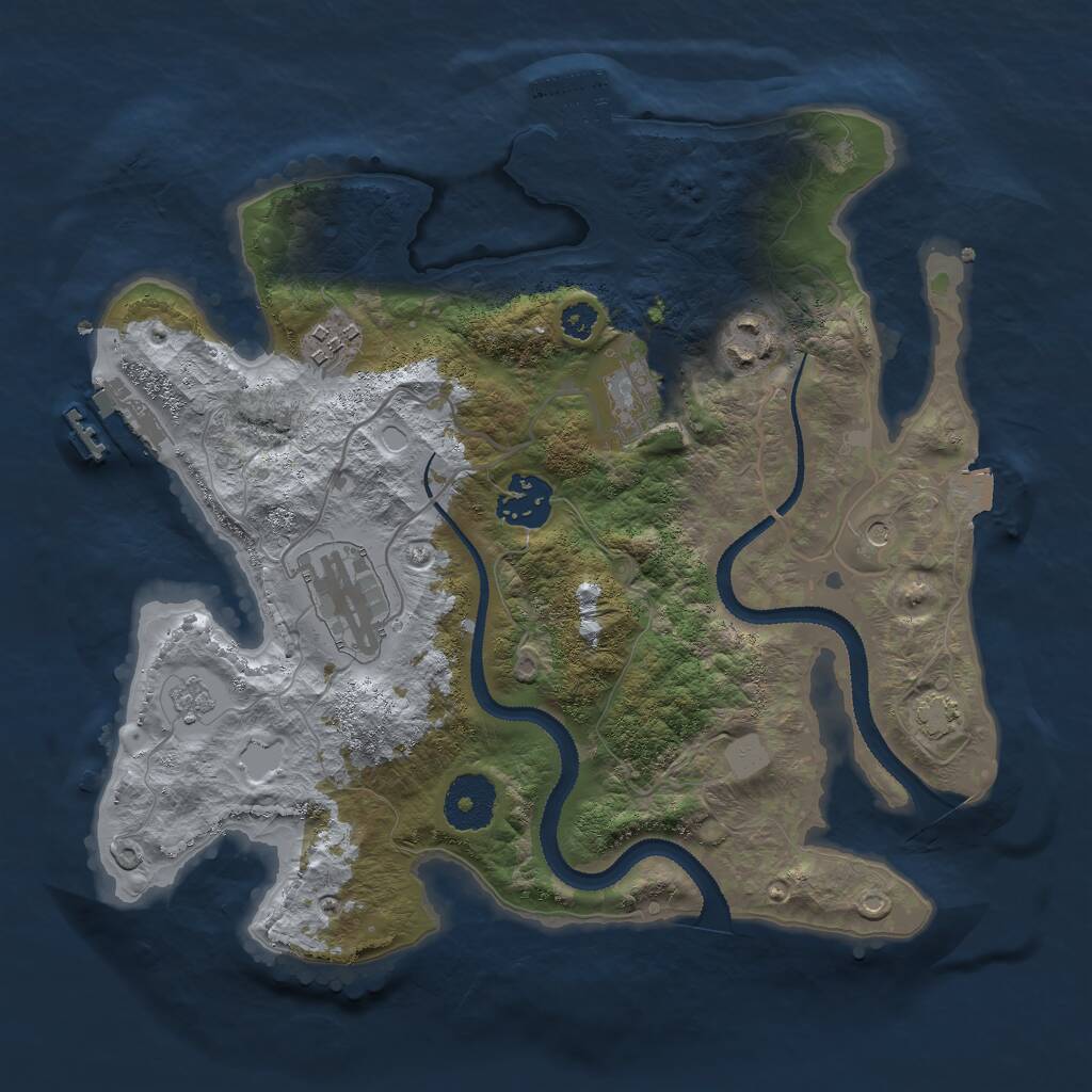 Rust Map: Procedural Map, Size: 3000, Seed: 2000772648, 11 Monuments