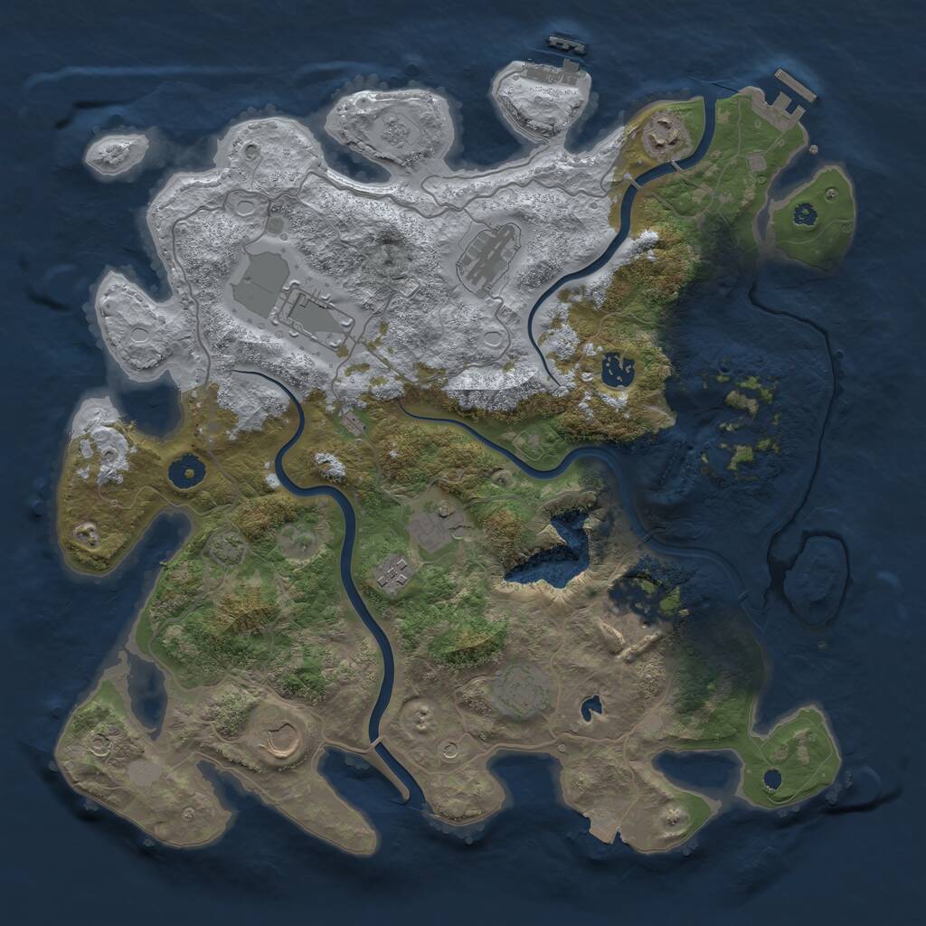 Rust Map: Procedural Map, Size: 4000, Seed: 40004000, 15 Monuments