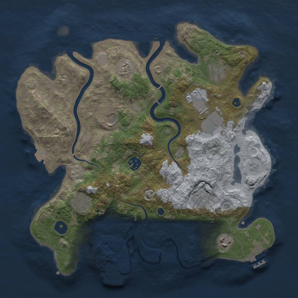 Rust Map: Procedural Map, Size: 3500, Seed: 20242024, 14 Monuments