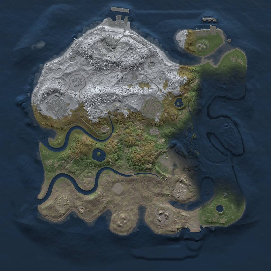 Rust Map: Procedural Map, Size: 3000, Seed: 875326759, 11 Monuments