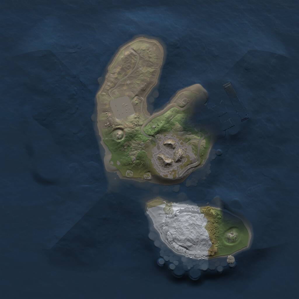 Rust Map: Procedural Map, Size: 1500, Seed: 1112502314, 3 Monuments