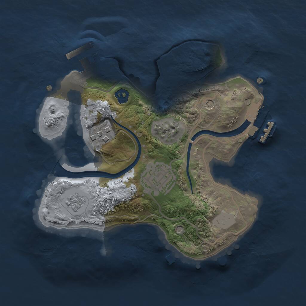 Rust Map: Procedural Map, Size: 2100, Seed: 631948773, 7 Monuments