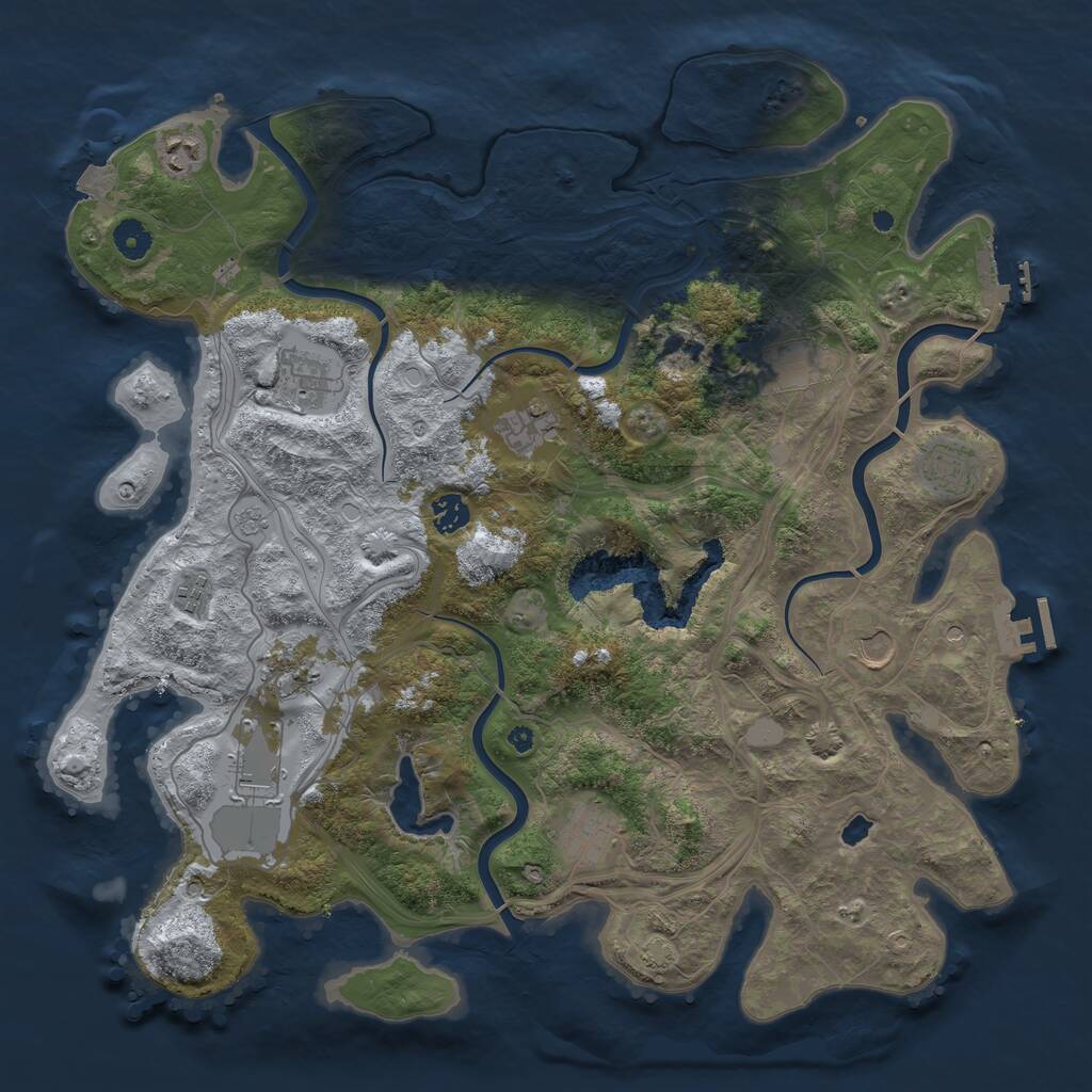 Rust Map: Procedural Map, Size: 4250, Seed: 383795069, 17 Monuments
