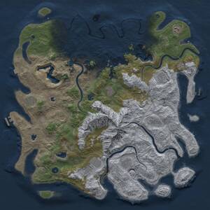 Thumbnail Rust Map: Procedural Map, Size: 5000, Seed: 1806701984, 16 Monuments