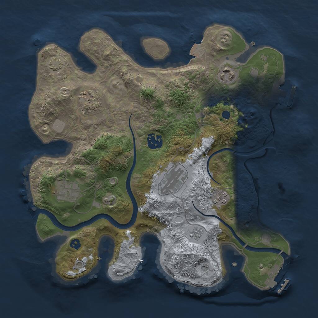 Rust Map: Procedural Map, Size: 3000, Seed: 1472123720, 12 Monuments