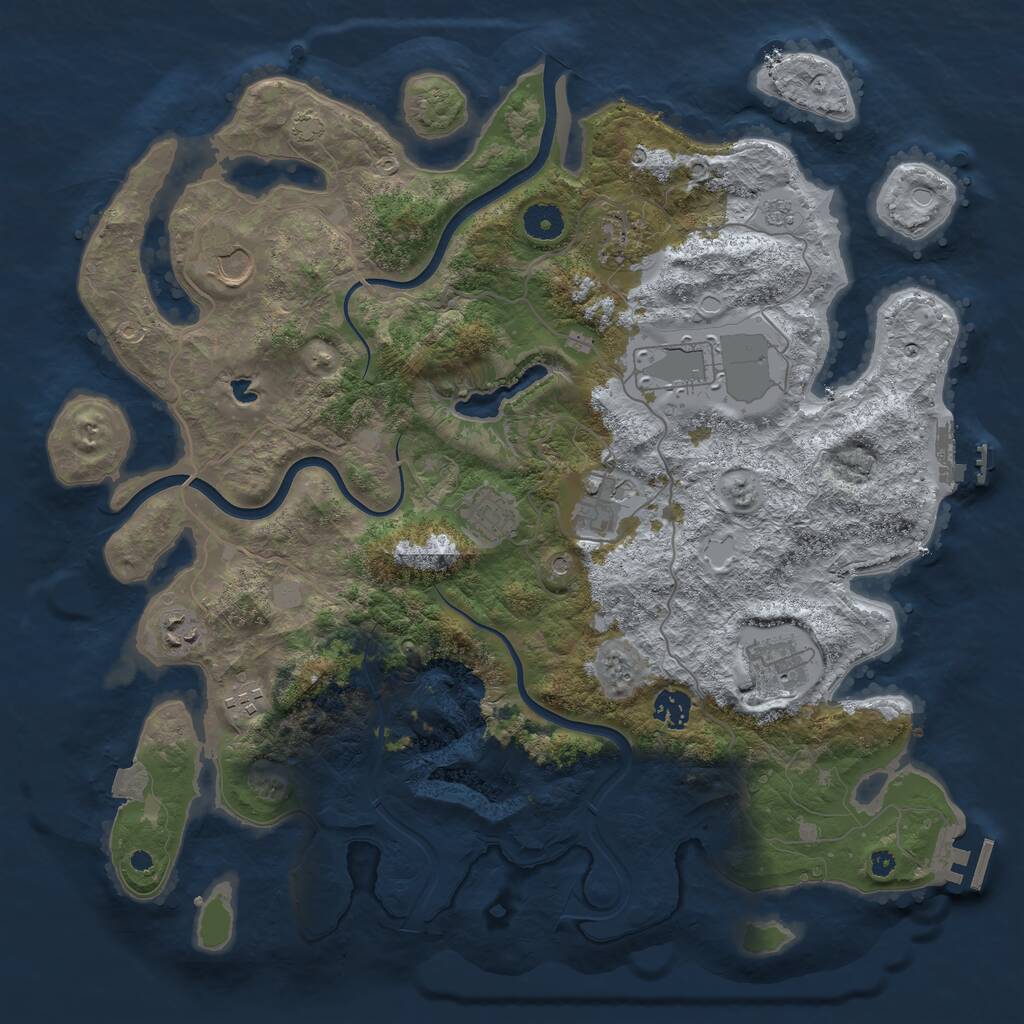Rust Map: Procedural Map, Size: 4000, Seed: 845258090, 15 Monuments