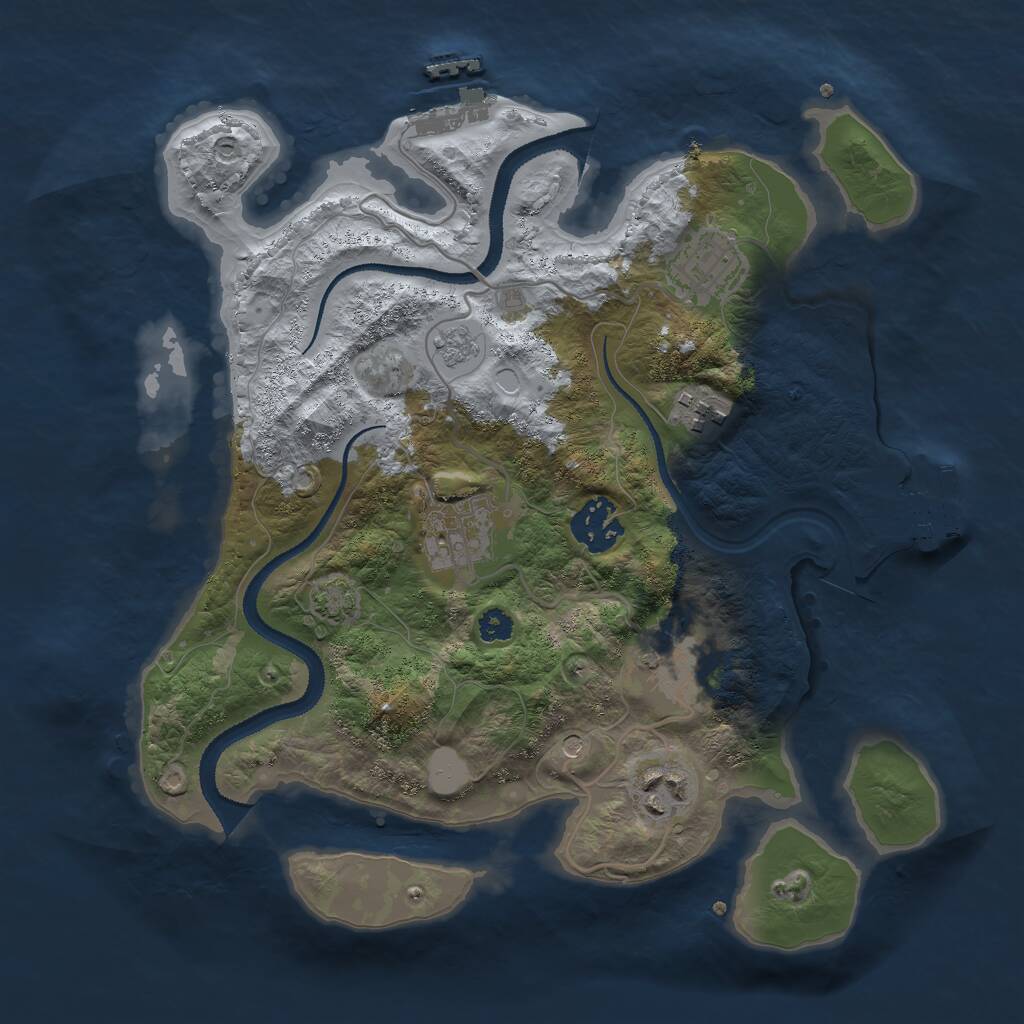 Rust Map: Procedural Map, Size: 3000, Seed: 566216576, 12 Monuments
