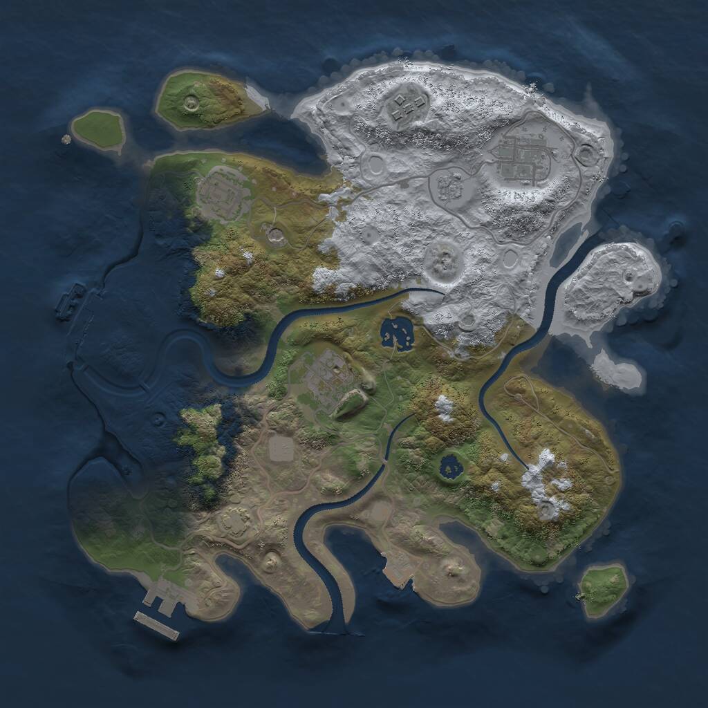 Rust Map: Procedural Map, Size: 3000, Seed: 82765, 11 Monuments